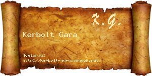 Kerbolt Gara névjegykártya
